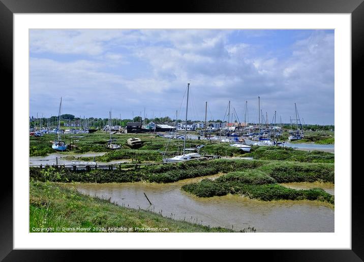 Tollesbury Mud Flats Framed Mounted Print by Diana Mower