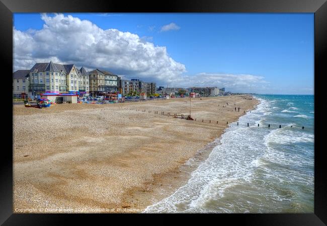 Bognor Regis Sea Front and Promenade Framed Print by Diana Mower