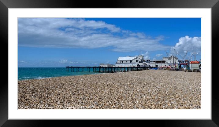 Bognor Regis Pier Panoramic Framed Mounted Print by Diana Mower