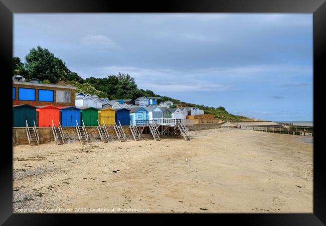 The Naze Beach Huts Framed Print by Diana Mower