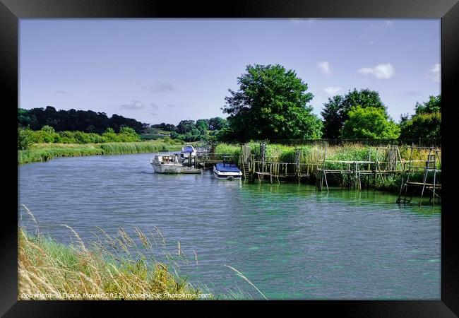 Boats on the River Arun Framed Print by Diana Mower