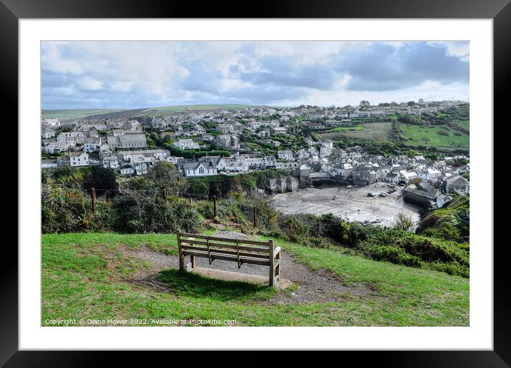 Port Isaac view Cornwall Framed Mounted Print by Diana Mower