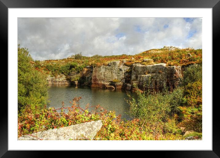 Bodmin Moor Carbilly Tor Disused Quarry  Framed Mounted Print by Diana Mower