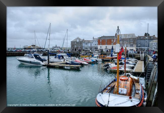 Padstow Harbour Cornwall Framed Print by Diana Mower