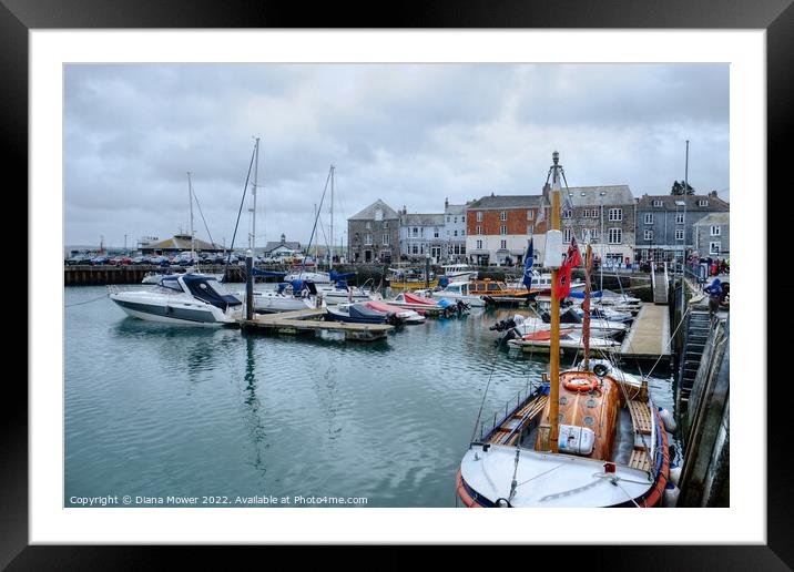 Padstow Harbour Cornwall Framed Mounted Print by Diana Mower
