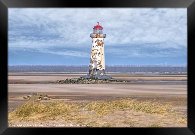 Point of Ayr lighthouse Framed Print by Diana Mower