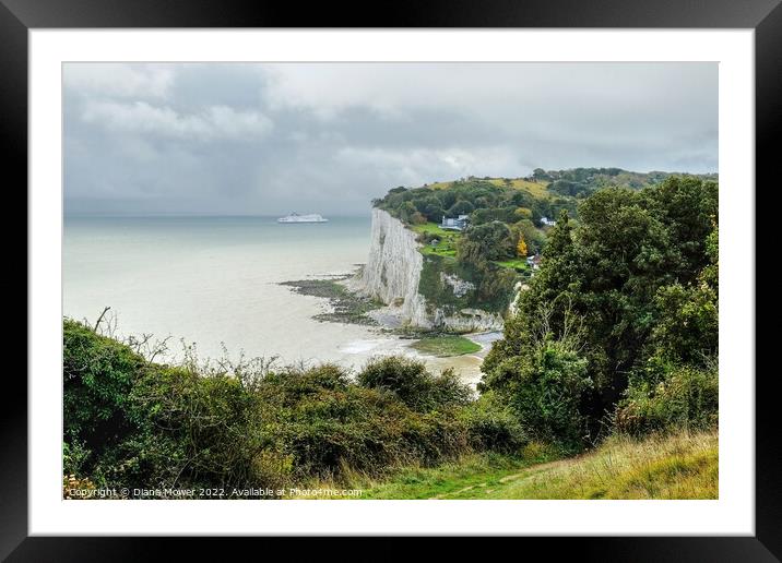St Margarets Bay From the Cliff tops Framed Mounted Print by Diana Mower
