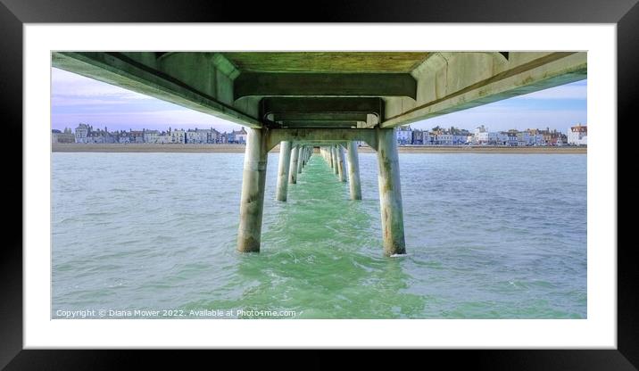 Deal view from under the pier Framed Mounted Print by Diana Mower