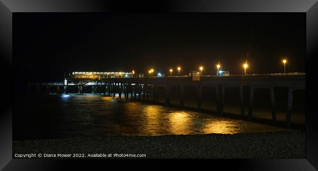 Deal Pier at night Framed Print by Diana Mower