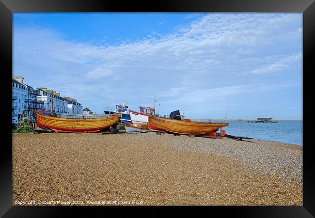  The Beach at Deal Kent Framed Print by Diana Mower