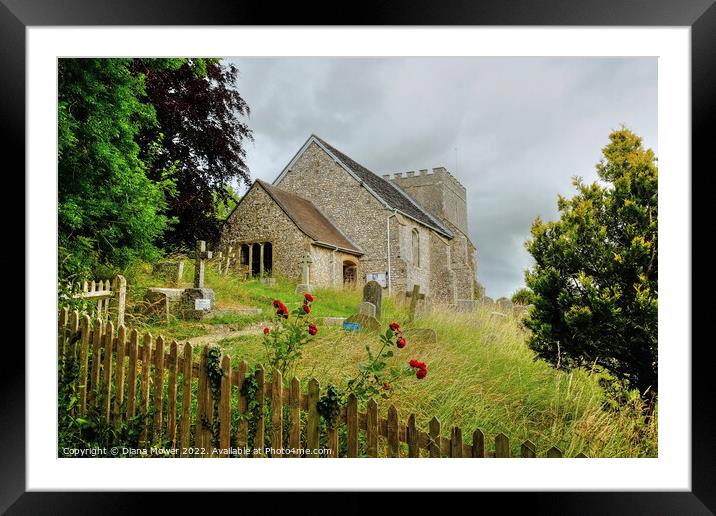 Bramber Church West Sussex Framed Mounted Print by Diana Mower