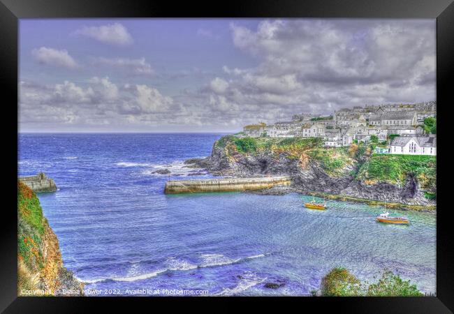  Port Isaac Cornwall Paint version Framed Print by Diana Mower