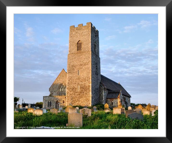 Pakefield Church Suffolk Framed Mounted Print by Diana Mower