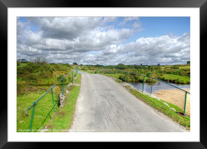 Bodmin Moor Road Cornwall Framed Mounted Print by Diana Mower