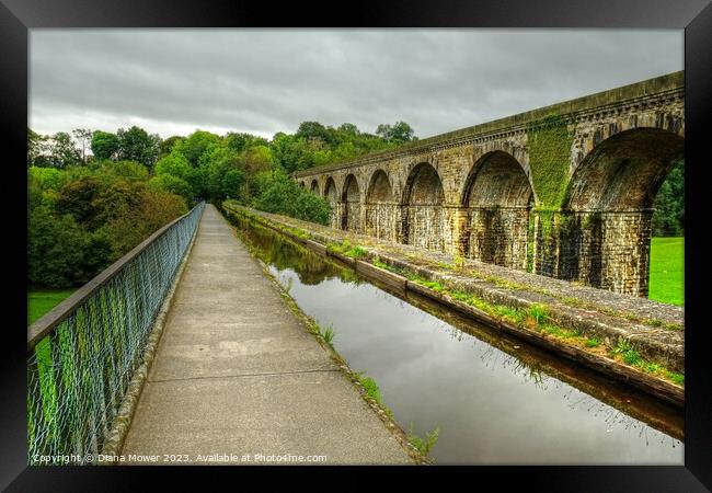 Chirk Aqueduct and Railway Viaduct Framed Print by Diana Mower