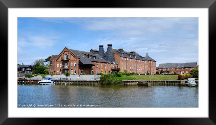 Oulton Broad Suffolk Panoramic Framed Mounted Print by Diana Mower