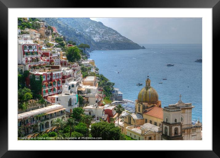 Positano Amalfi Coast Italy  Framed Mounted Print by Diana Mower