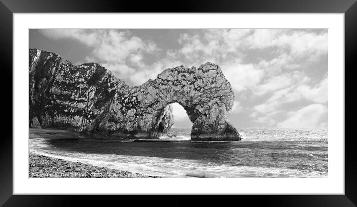 Durdle Door Panoramic Framed Mounted Print by Diana Mower