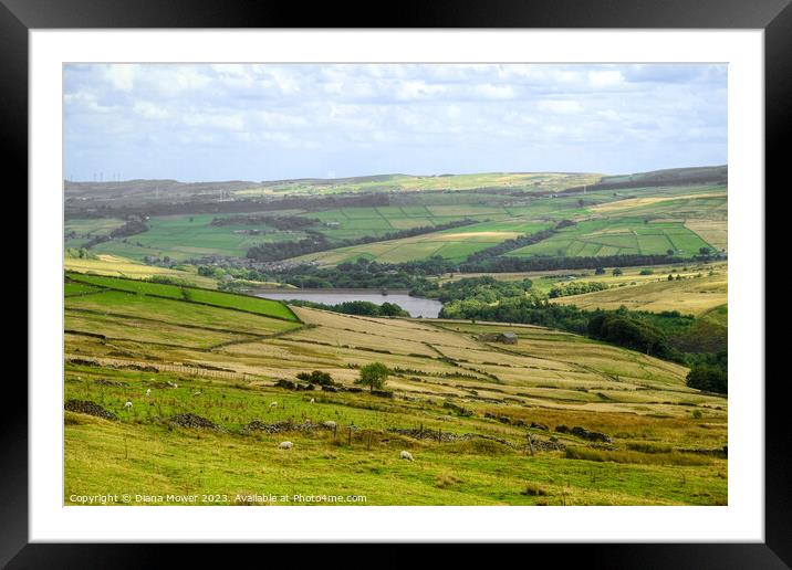 Digley Reservoir Yorkshire Framed Mounted Print by Diana Mower