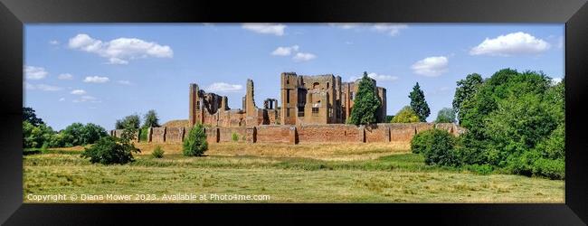 Kenilworth Castle Panoramic Framed Print by Diana Mower