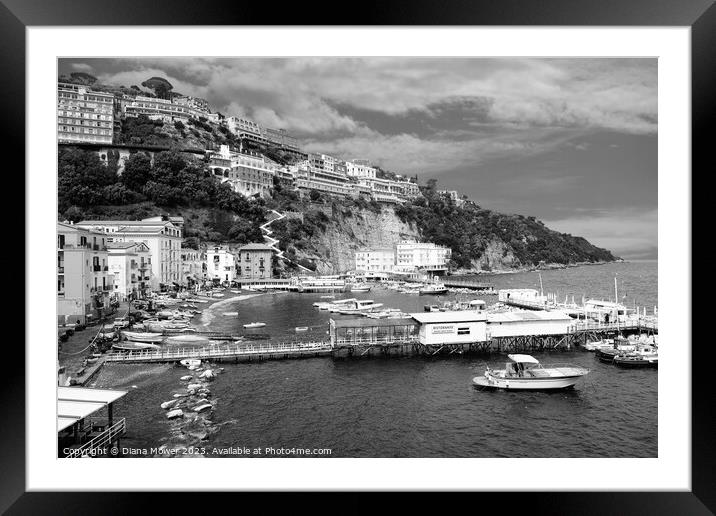  Marina Grande Black and White  Framed Mounted Print by Diana Mower