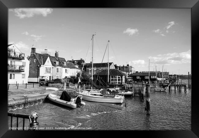 Wivenhoe Quay Essex Framed Print by Diana Mower