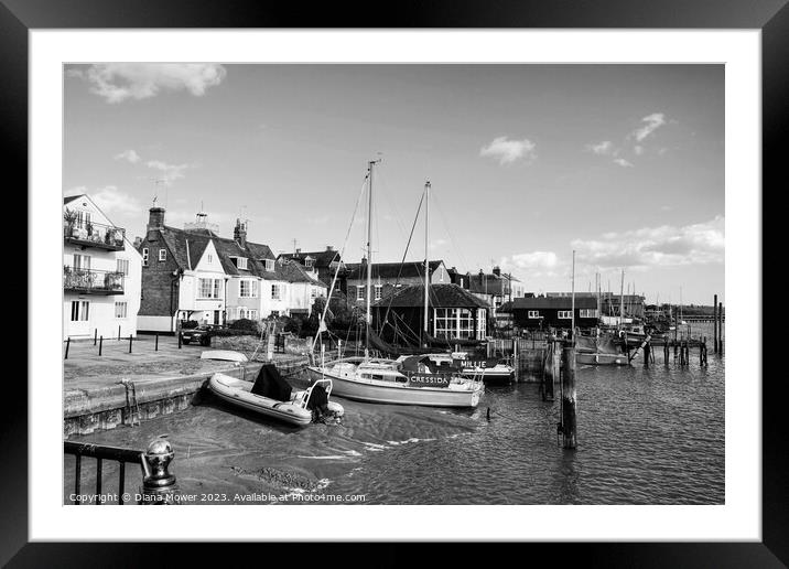 Wivenhoe Quay Essex Framed Mounted Print by Diana Mower