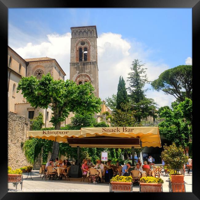  Ravello Piazza Duomo Framed Print by Diana Mower