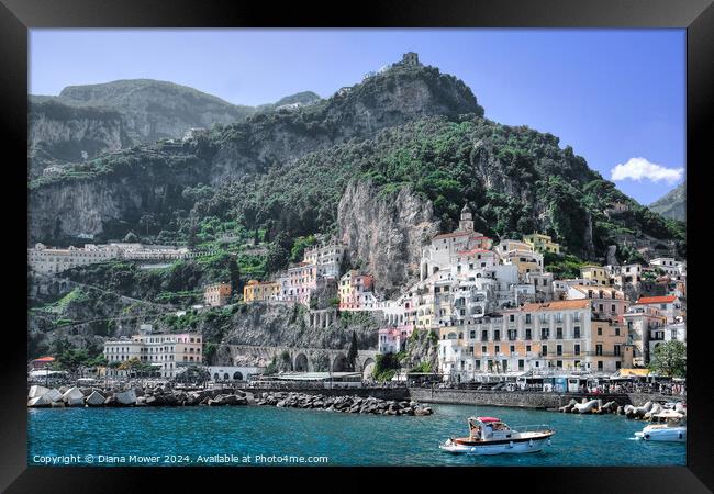 Amalfi Port and Coast Italy Framed Print by Diana Mower