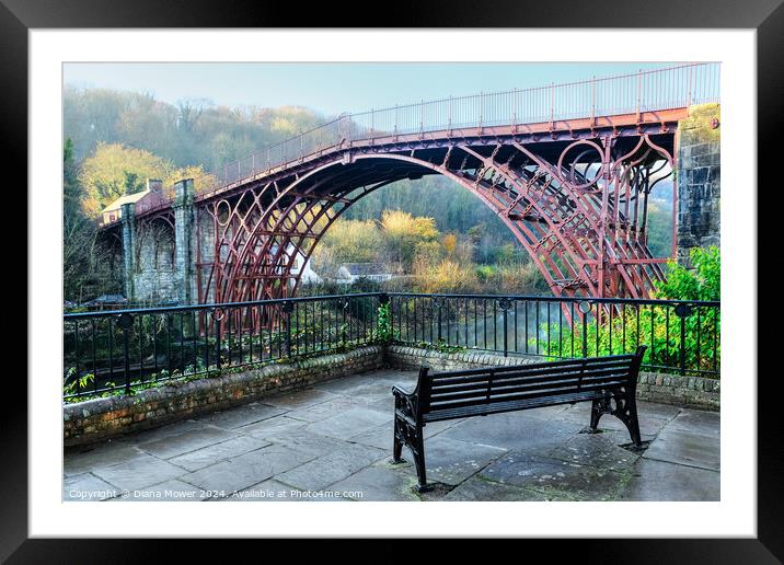 The Iron bridge Shropshire Framed Mounted Print by Diana Mower