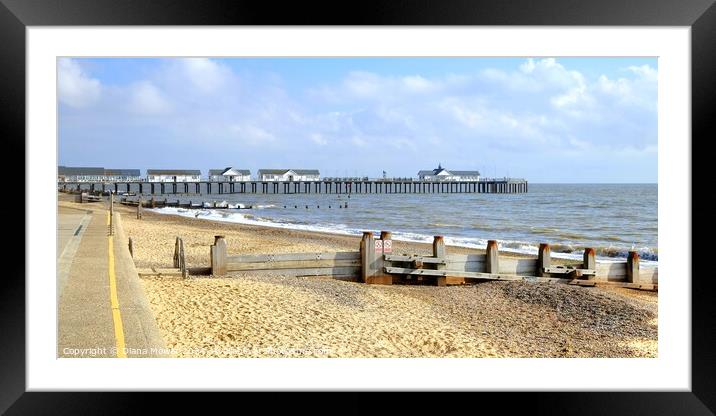 Southwold Pier Suffolk Framed Mounted Print by Diana Mower
