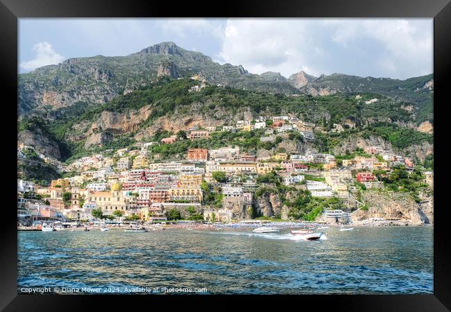 Amalfi Coast Positano Italy  Framed Print by Diana Mower