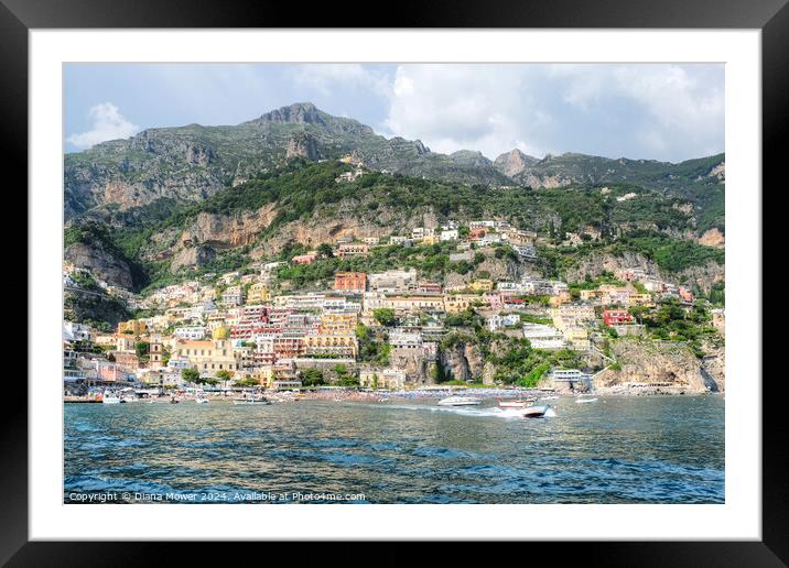 Amalfi Coast Positano Italy  Framed Mounted Print by Diana Mower