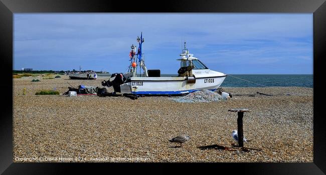 Aldeburgh Beach Suffolk Framed Print by Diana Mower