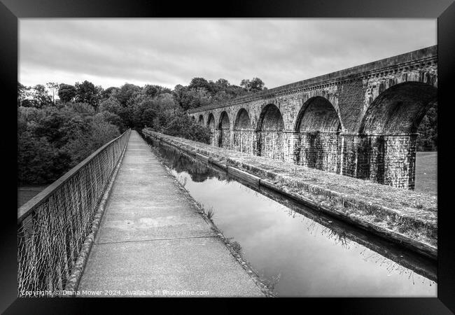 Chirk Aqueduct and Viaduct  Framed Print by Diana Mower