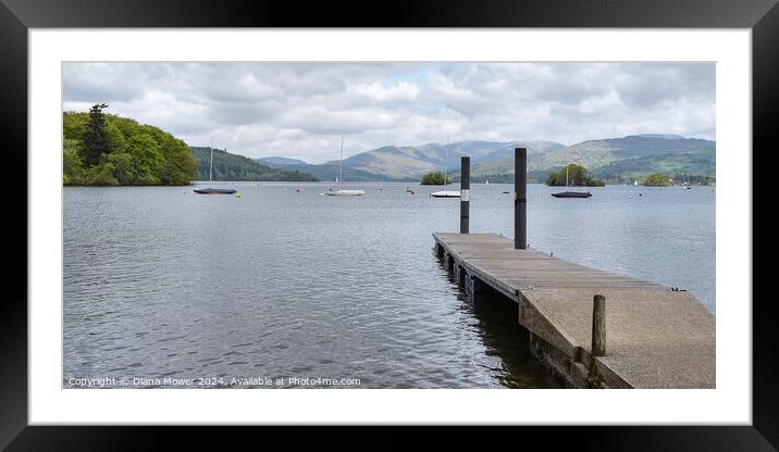 Windermere Jetty at Ambleside Framed Mounted Print by Diana Mower