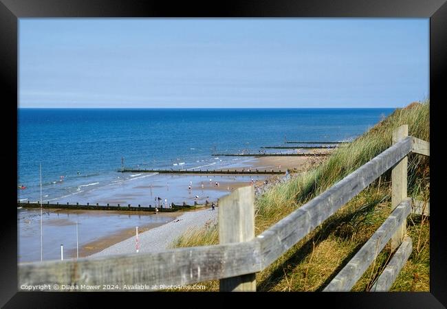 Sheringham above the Beach   Framed Print by Diana Mower