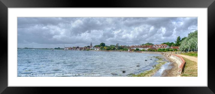 Bosham Quay West Sussex Panoramic Framed Mounted Print by Diana Mower
