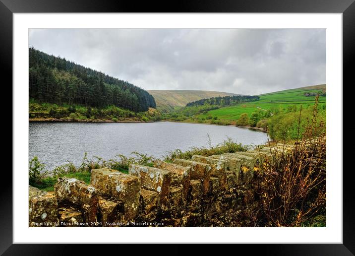 Ogden Reservoir Yorkshire Framed Mounted Print by Diana Mower