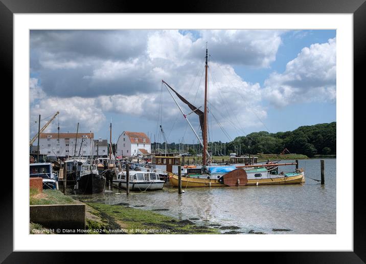Woodbridge tide mill and Quay Suffolk Framed Mounted Print by Diana Mower