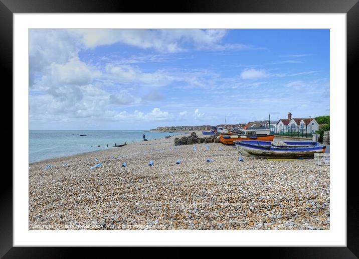 Selsey Beach and Town  Framed Mounted Print by Diana Mower
