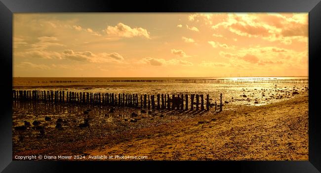  Mersea Island Sunset Framed Print by Diana Mower