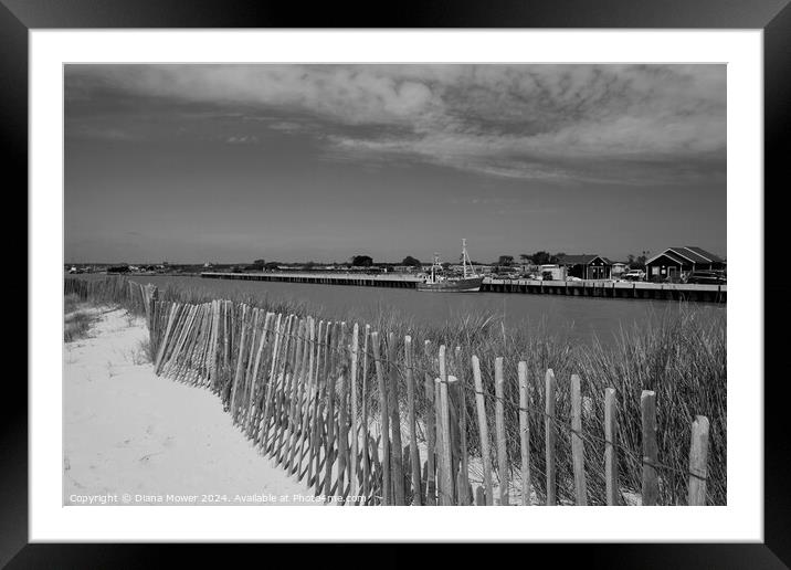 Southwold River Blyth Monochrome Framed Mounted Print by Diana Mower