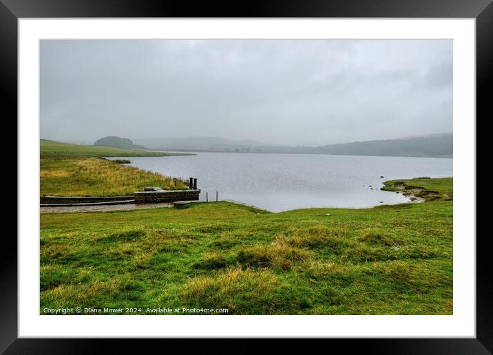 Misty Malham Tarn Yorkshire Framed Mounted Print by Diana Mower