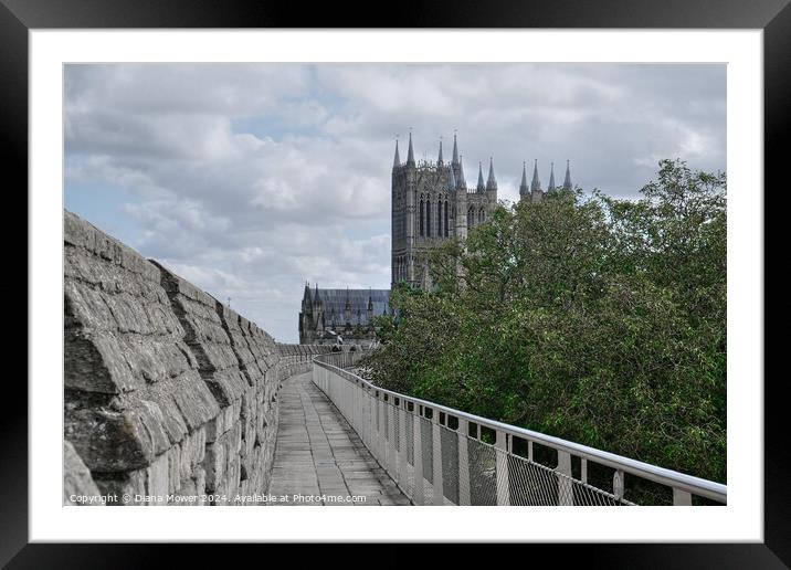 Lincoln Cathedral From the Castle Walls Framed Mounted Print by Diana Mower