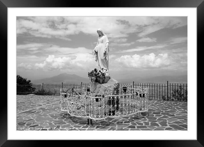 Holy Mary of Reception Mount Faito Sorrento Italy Framed Mounted Print by Diana Mower