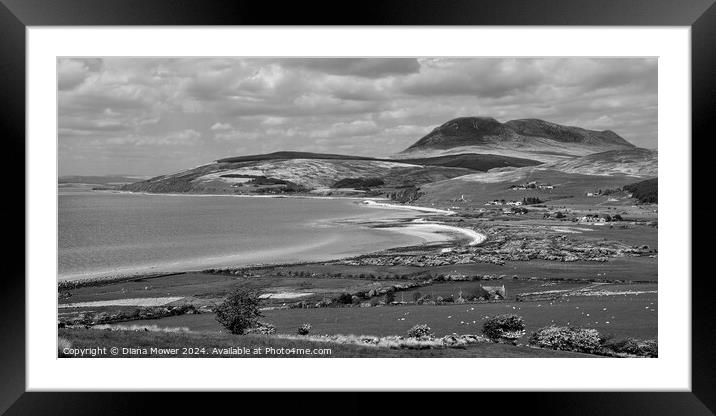 The Isle of Arran Monochrome Framed Mounted Print by Diana Mower
