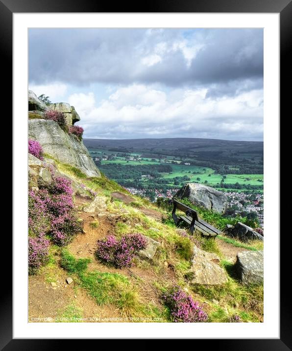 Ilkley The Cow and Calf Seat View Framed Mounted Print by Diana Mower