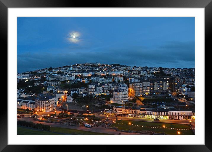 Ilfracombe at Night Framed Mounted Print by Diana Mower