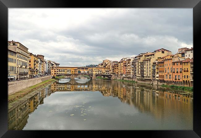 Ponte Vecchio Florence Tuscany Italy Framed Print by Diana Mower